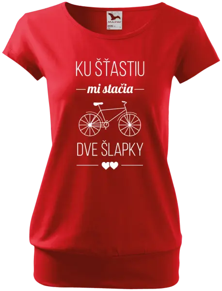 Dámske tričko Ku šťastiu mi stačia dve šlapky