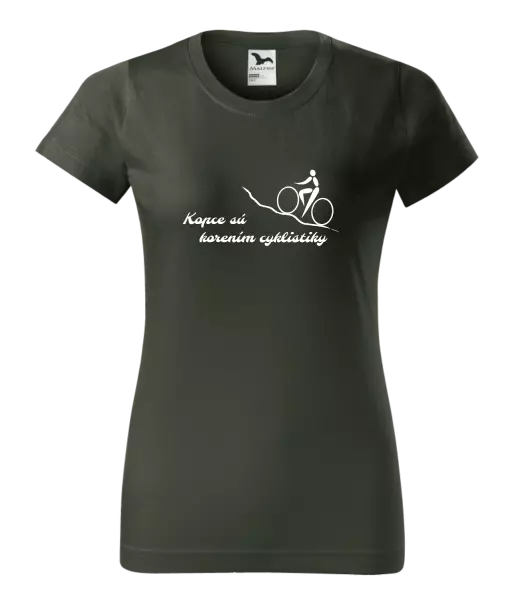 Dámske tričko Kopce sú korením cyklistiky