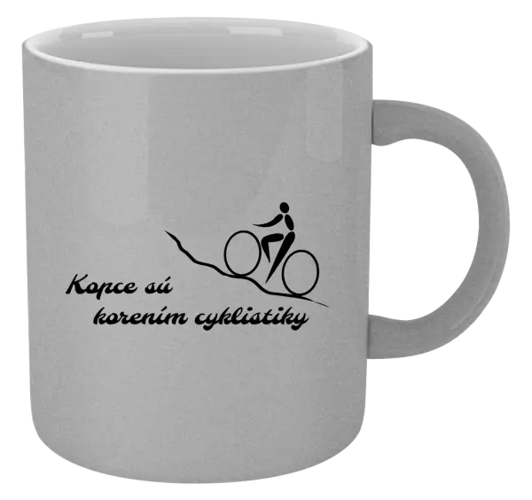 Hrnček metalický Kopce sú korením cyklistiky