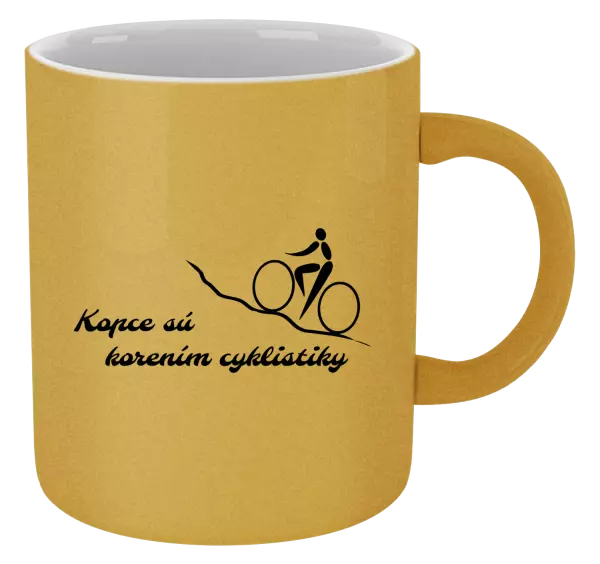 Hrnček metalický Kopce sú korením cyklistiky