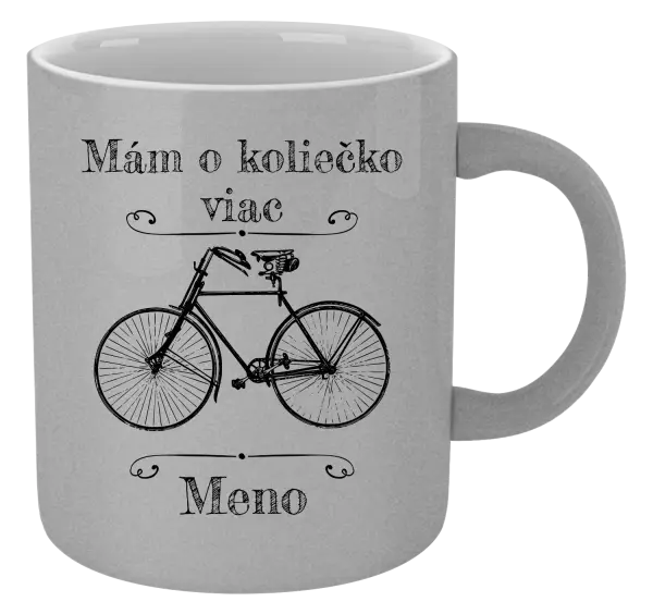 Hrnček metalický Mám o koliečko viac s menom