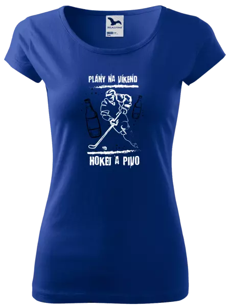 Dámske tričko Plány na víkend - hokej a pivo