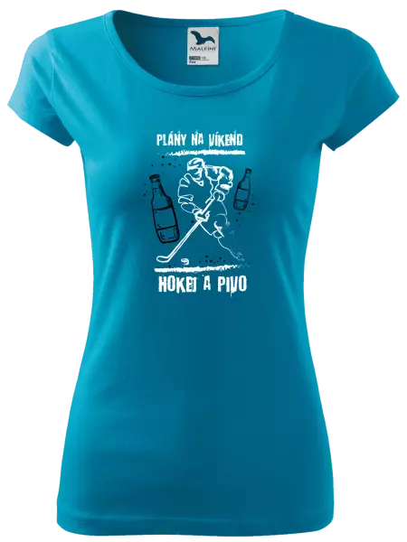 Dámske tričko Plány na víkend - hokej a pivo