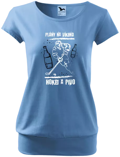 Dámske tričko Plány na víkend - hokej a pivo