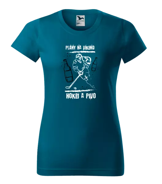 Dámske tričko Plány na víkend - hokej a pivo