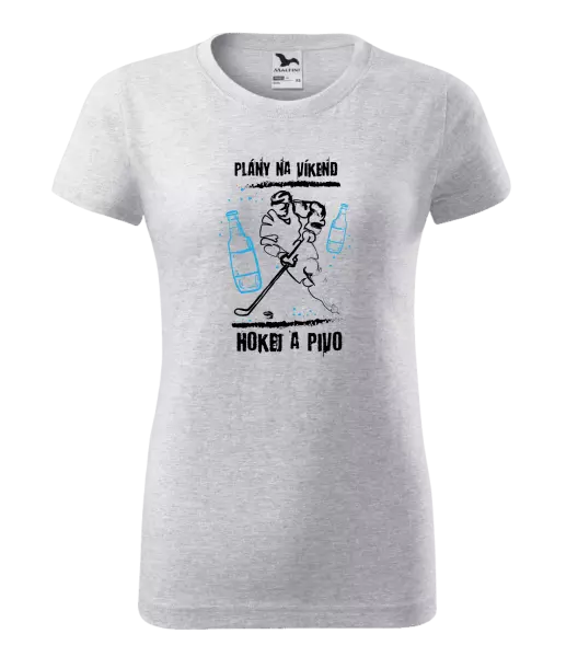 Dámske tričko Plány na víkend - hokej a pivo