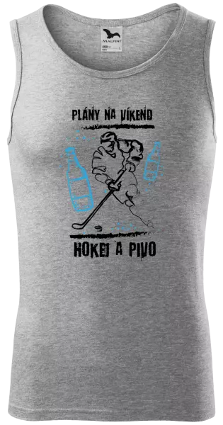 Pánske tielko Plány na víkend - hokej a pivo