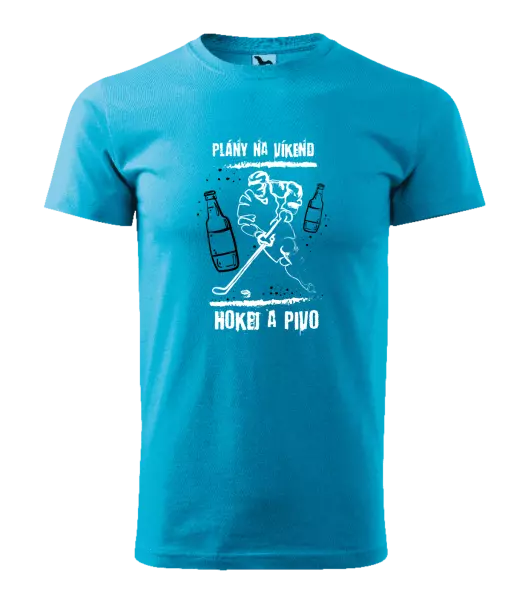Pánske tričko Plány na víkend - hokej a pivo