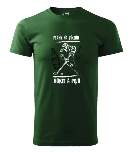 Pánske tričko Plány na víkend - hokej a pivo