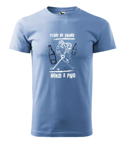 Pánske tričko Plány na víkend - hokej a pivo