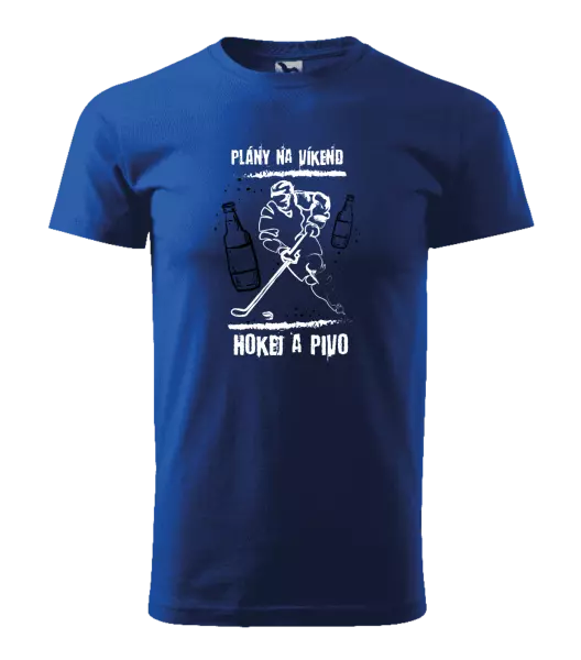 Pánske tričko Plány na víkend - hokej a pivo