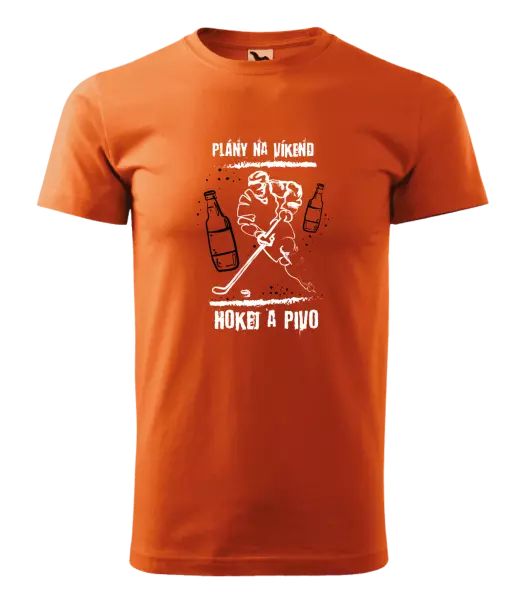 Pánske tričko Plány na víkend - hokej a pivo