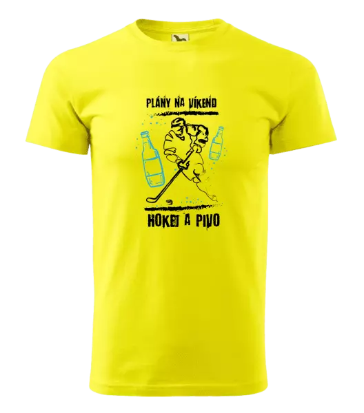 Pánske tričko Plány na víkend - hokej a pivo