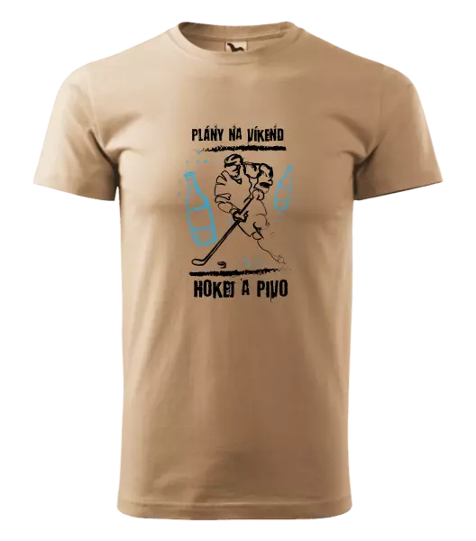 Pánske tričko Plány na víkend - hokej a pivo