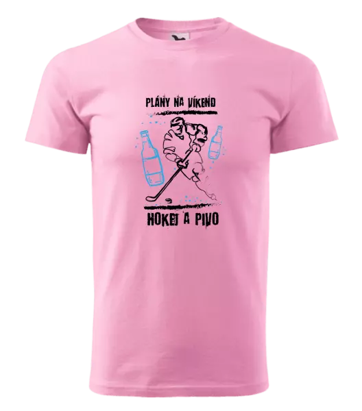 Pánske tričko Plány na víkend - hokej a pivo