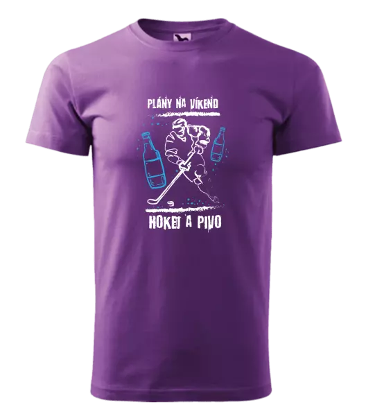 Pánske tričko Plány na víkend - hokej a pivo