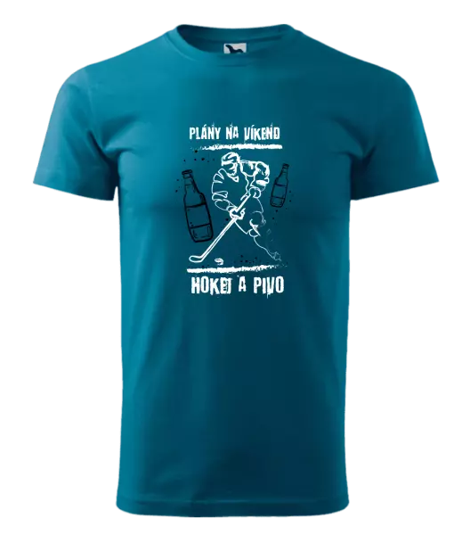 Pánske tričko Plány na víkend - hokej a pivo
