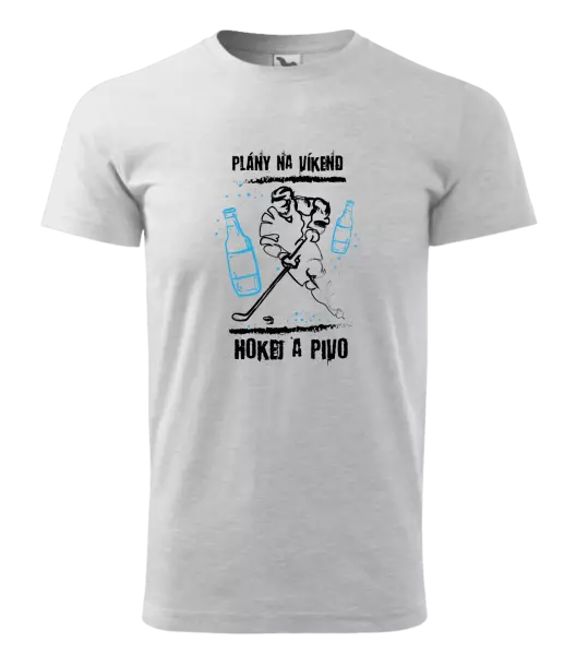 Pánske tričko Plány na víkend - hokej a pivo