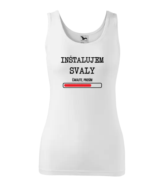 Dámske tielko Inštalujem svaly, čakajte prosím