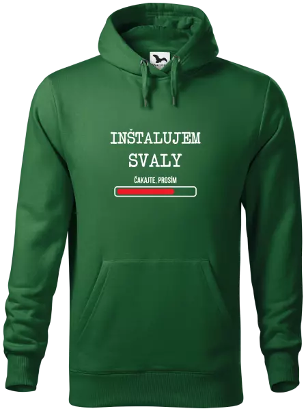 Pánska mikina Inštalujem svaly, čakajte prosím