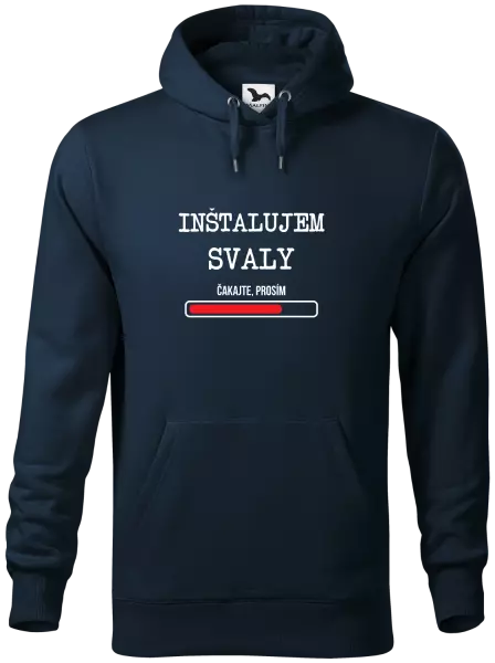 Pánska mikina Inštalujem svaly, čakajte prosím