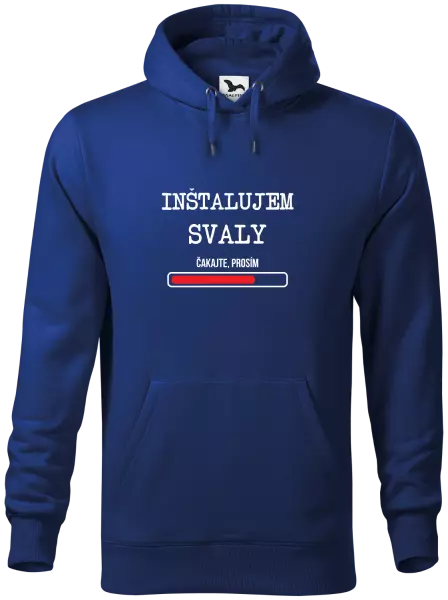 Pánska mikina Inštalujem svaly, čakajte prosím