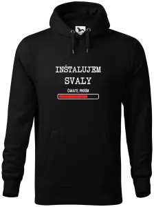 Pánska mikina Inštalujem svaly, čakajte prosím