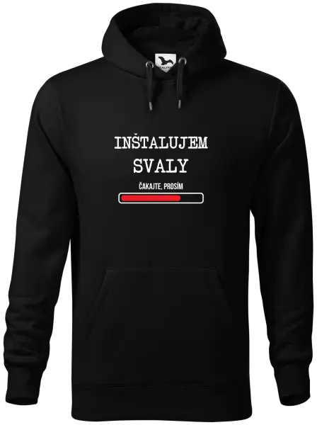 Pánska mikina Inštalujem svaly, čakajte prosím