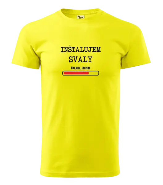 Pánske tričko Inštalujem svaly, čakajte prosím