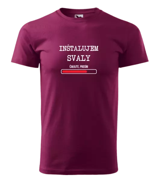 Pánske tričko Inštalujem svaly, čakajte prosím