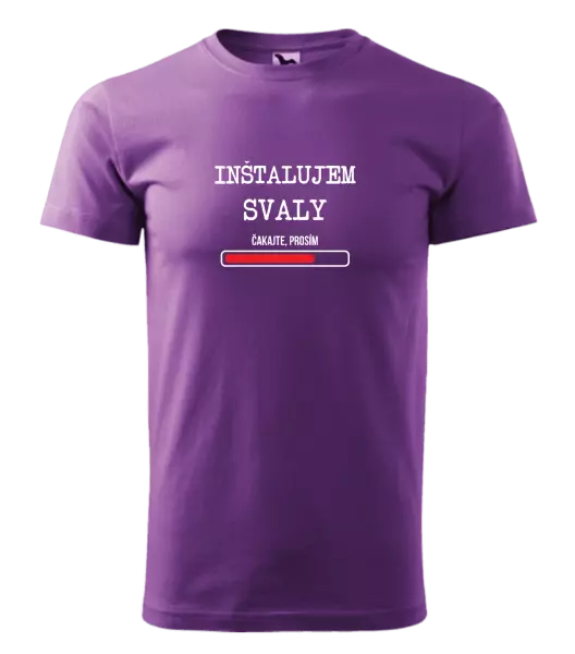 Pánske tričko Inštalujem svaly, čakajte prosím