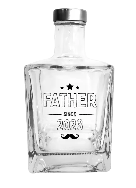 Fľaša, sklenená hranatá  Father since