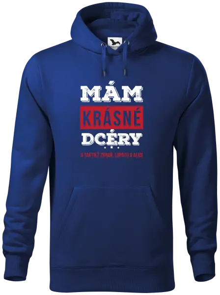 Pánska mikina Mám krásné dcéry, a taktiež zbraň, lopatu a alibi