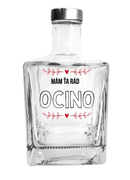 Fľaša, sklenená hranatá Mám ťa rád ocino