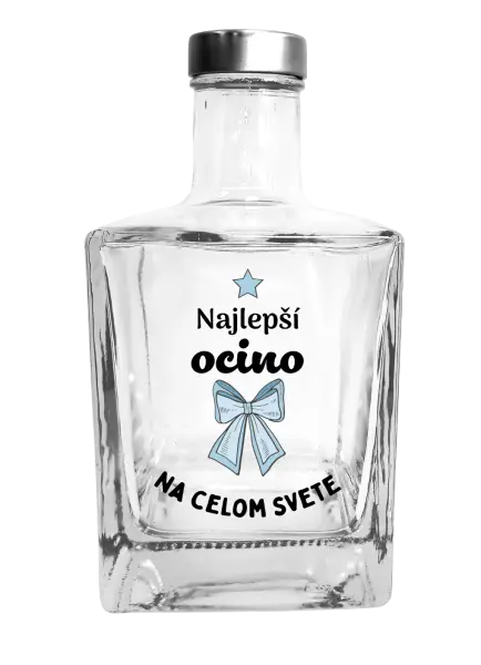 Fľaša, sklenená hranatá  Najlepší ocino na celom svete