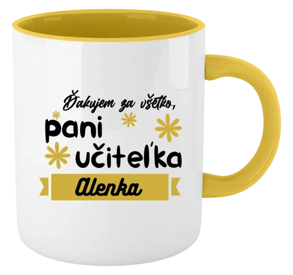 Hrnček  Děkuji za vše paní učitelko