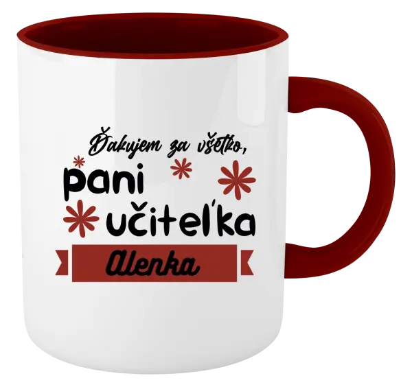 Hrnček  Děkuji za vše paní učitelko