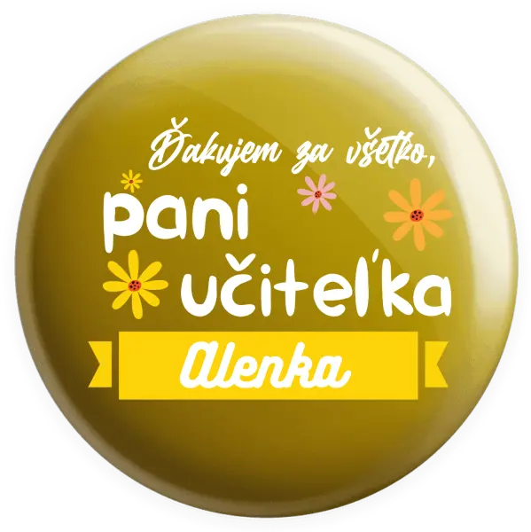 Placka Děkuji za vše paní učitelko