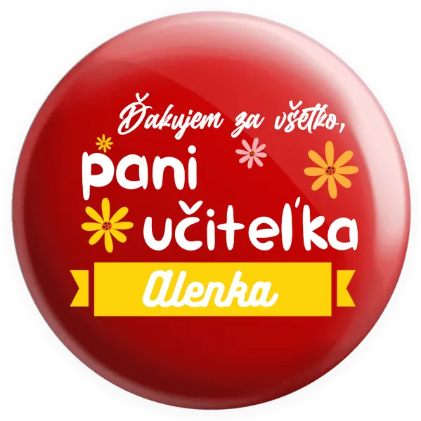 Placka Děkuji za vše paní učitelko