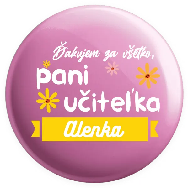 Placka Děkuji za vše paní učitelko