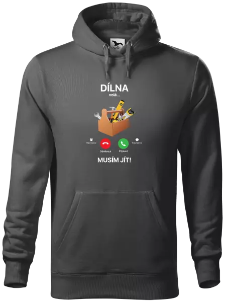 Pánská mikina Dílna volá... musím jít!