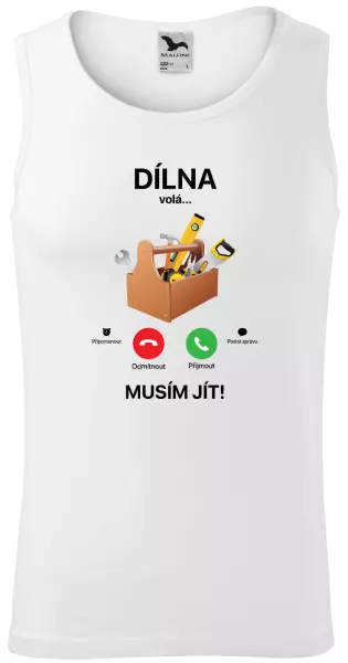 Pánské tílko Dílna volá... musím jít!