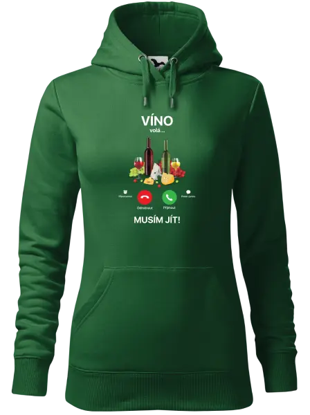 Dámská mikina Víno volá... musím jít!