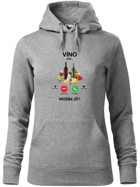 Dámská mikina Víno volá... musím jít!