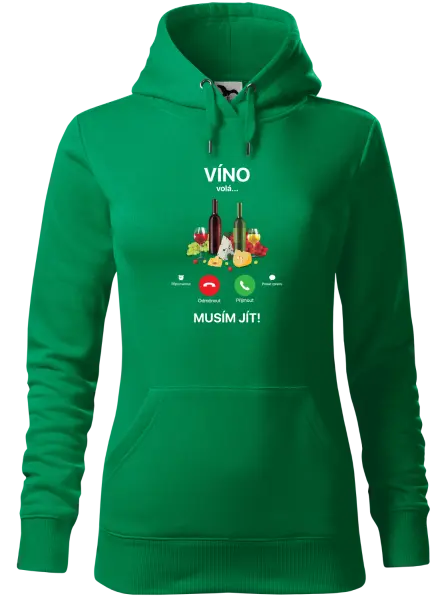Dámská mikina Víno volá... musím jít!