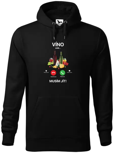 Pánská mikina Víno volá... musím jít!