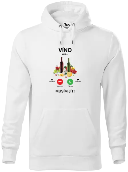 Pánská mikina Víno volá... musím jít!