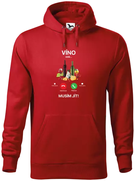 Pánská mikina Víno volá... musím jít!