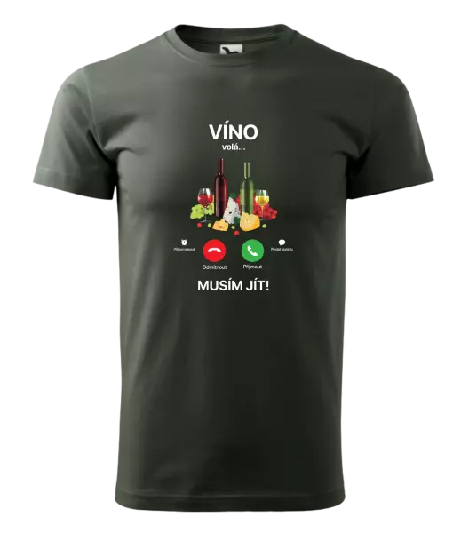 Pánské tričko Víno volá... musím jít!