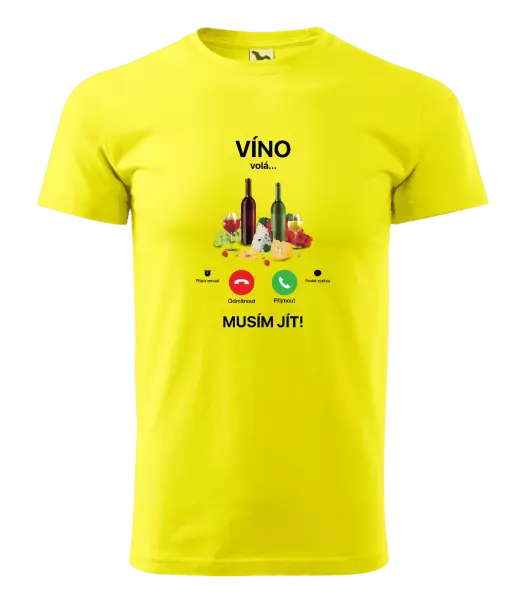 Pánské tričko Víno volá... musím jít!